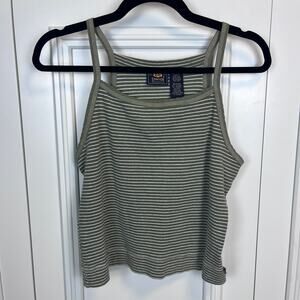 Route 66 Green Striped Stretch Tank Top